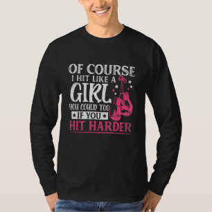 Hit Like A Girl Fun Kickboxing Boxing Kickboxer Gy T-Shirt