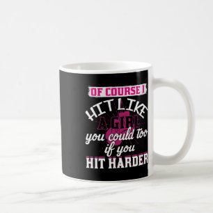Hit Like A Girl Shirt Fun Kickboxing Boxing For Wo Coffee Mug
