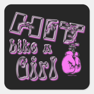 Hit Like A Girl Sticker