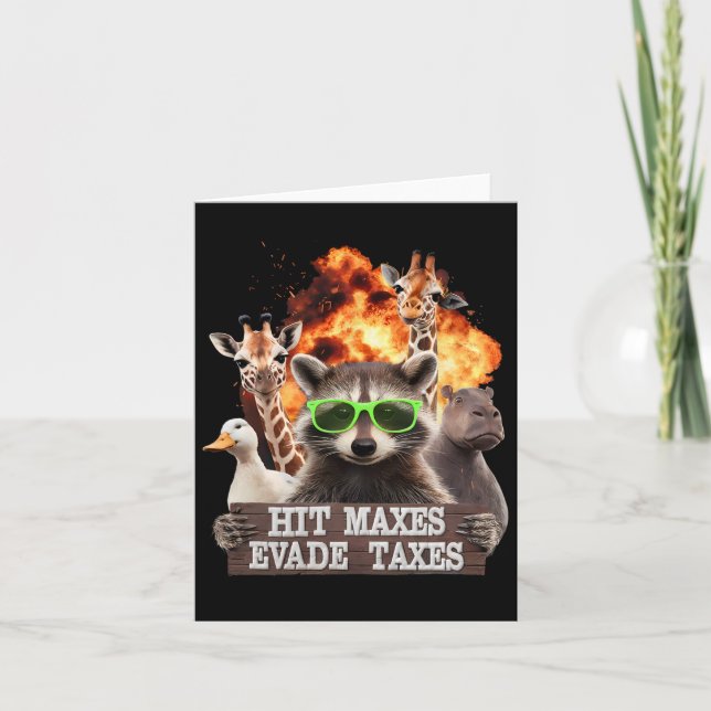 Hit Maxes Evade Taxes Funny Gym Bodybuilding Lifti Card (Front)