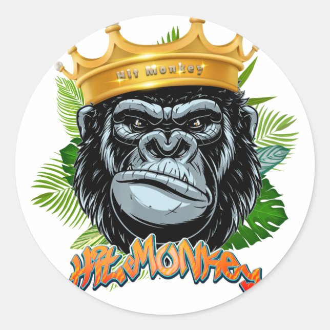 Hit monkey T-Shirt Classic Round Sticker (Front)