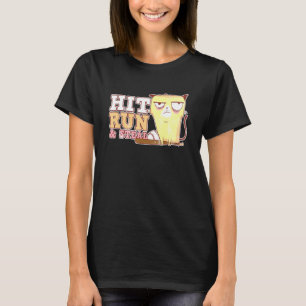 Hit Run & Steal Baseball Bat Cat Funny Sport_1 T-Shirt