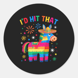 Hit that pinata funny 5 cinco de mayo party classic round sticker