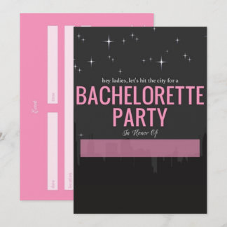 Hit The City Skyline Bachelorette Party Invitation