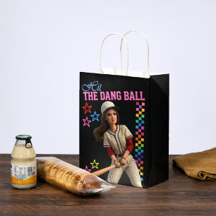 Hit The Dang Ball Funny Baseball Mom Doll Face Medium Gift Bag