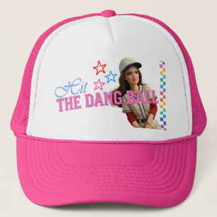 Hit The Dang Ball Funny Baseball Mom Doll Face Trucker Hat