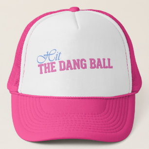 Hit The Dang Ball Funny Baseball Mom Doll Face Trucker Hat