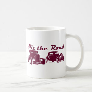 Hit the Road - Hot Rods flat burgundy Coffee Mug