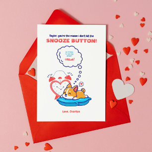 Hit The Snooze Button Valentine's Card