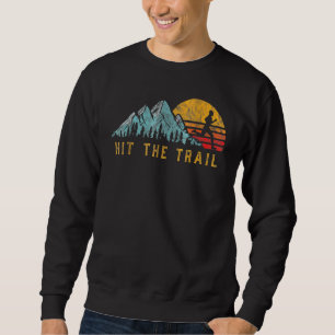 Hit The Trail Runner Retro Vintage Running Sweatshirt
