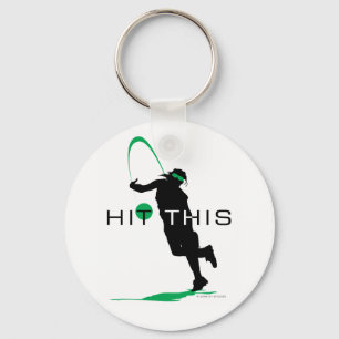 Hit This Green Pitcher Softball Keychain