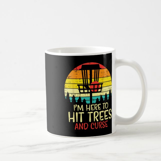 Hit Trees And Curse Sunset Retro Disc Golf Frisbee Coffee Mug (Right)