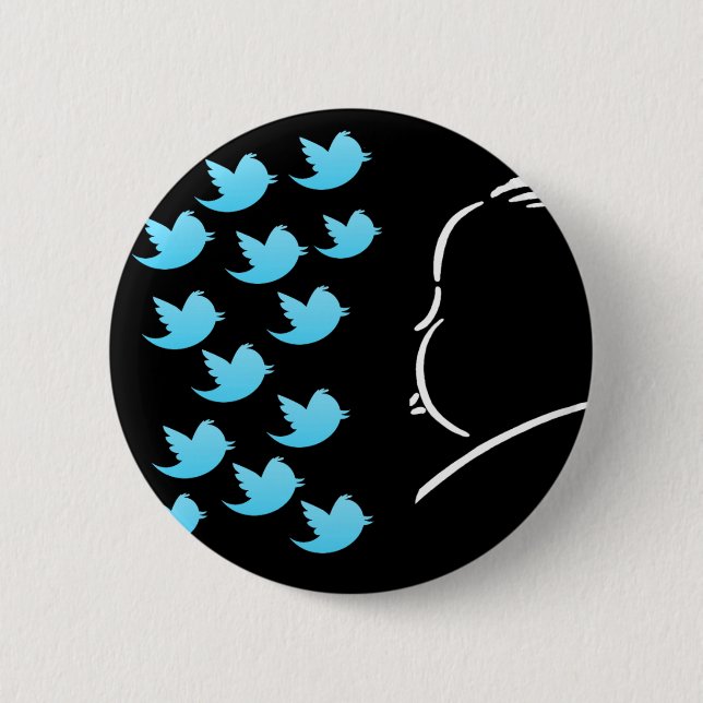 Hitch and Tweets 2 Inch Round Button (Front)