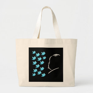 Hitch and Tweets Large Tote Bag