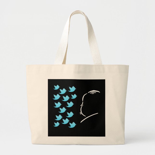 Hitch and Tweets Large Tote Bag (Front)