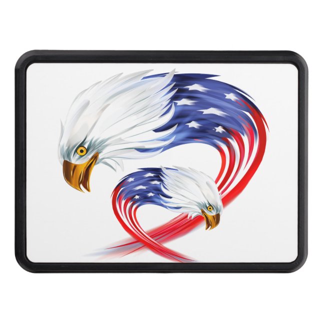 Hitch Cover-Patriotic Eagle Trailer Hitch Cover (Front)