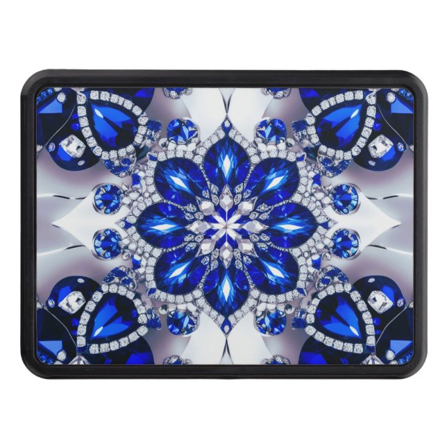 Hitch cover with Blue White Colours (Front)