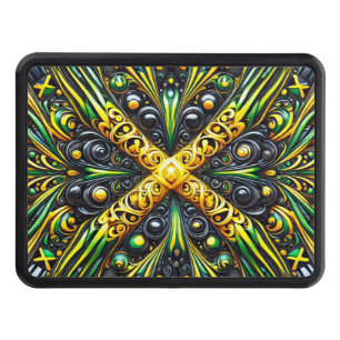 Hitch cover with Jamaican Colours