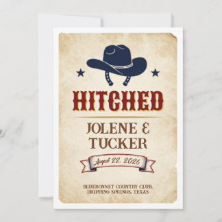 Hitched | Rustic Western Wedding Invite