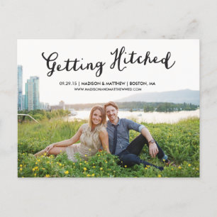 Hitched   Save the Date Postcard
