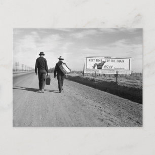 Hitchhikers, 1937 postcard