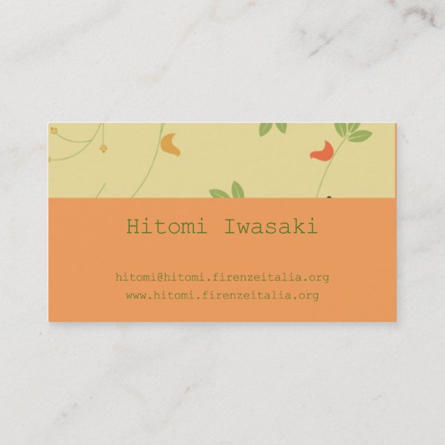 hitomi iwasaki Hitomi Iwasaki Business Card (Back)