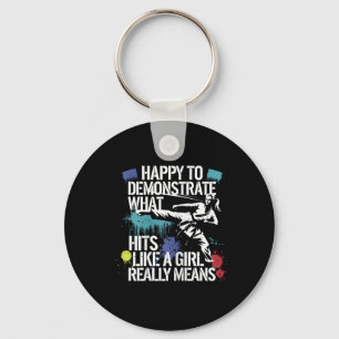Hits Like A Girl Martial Arts Pride Quote Keychain