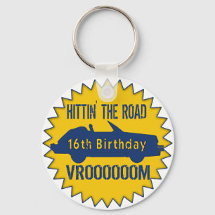 Hittin The Road 16th Birthday Gifts Keychain
