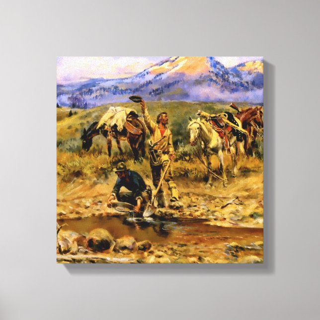 “Hitting Pay Dirt” by Charles M Russell Canvas Print (Front)