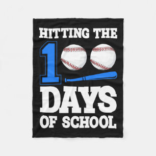 Hitting The 100th School Baseball Bat Student Teac Fleece Blanket