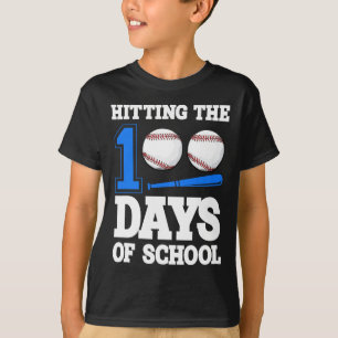 Hitting The 100th School Baseball Bat Student Teac T-Shirt