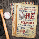 Hitting The Big One Vintage Baseball 1st Birthday Invitation<br><div class="desc">Celebrate in style with these trendy birthday party invitations. The design is easy to personalize with your special event wording and your guests will be thrilled when they receive these fabulous invites.</div>