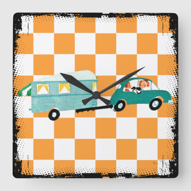 Hitting the Open Road 1 Square Wall Clock (Front)