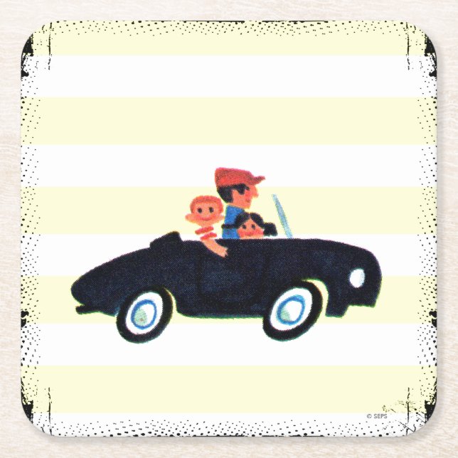 Hitting the Open Road 3 Square Paper Coaster (Front)