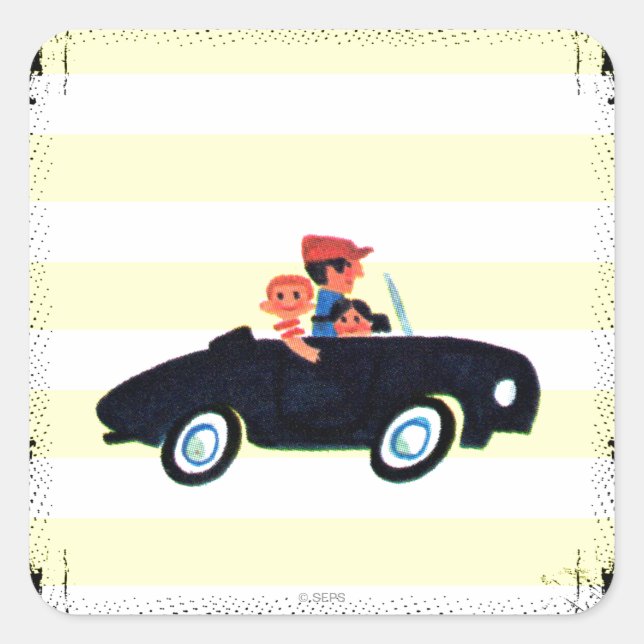 Hitting the Open Road 3 Square Sticker (Front)