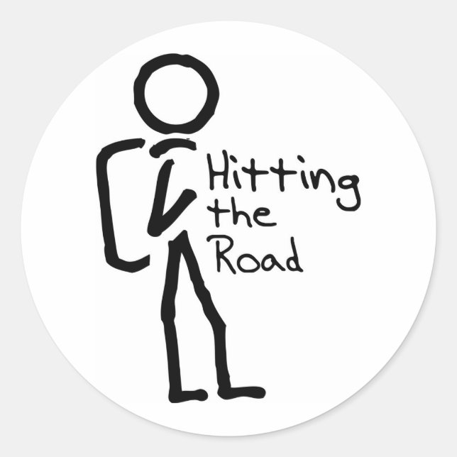 Hitting the Road Classic Round Sticker (Front)