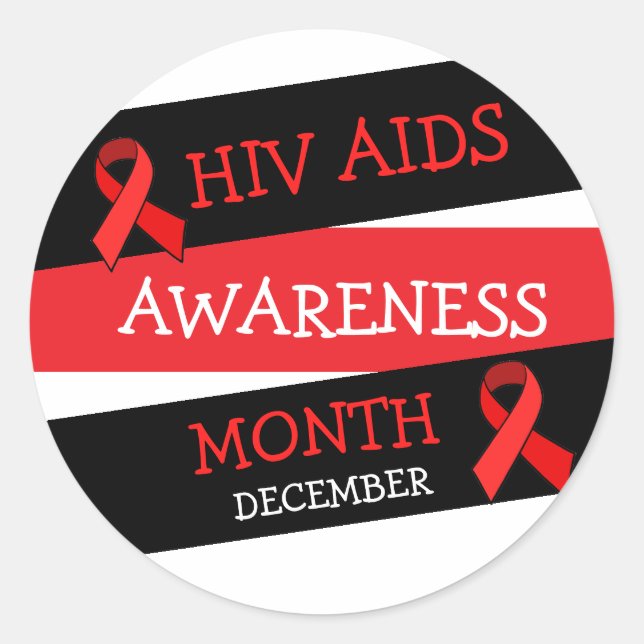 HIV AIDS AWARENESS MONTH December Stickers (Front)