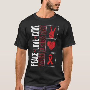 Hiv Aids Awareness Month Support Educate Care Cure T-Shirt
