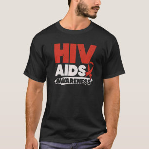 HIV AIDS Awareness Red Ribbon Disability T-Shirt