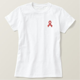 HIV AIDS Awareness - RED RIBBON EMBROIDERED Embroidered Shirt