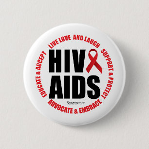 HIV/AIDS Live Love Laugh 2 Inch Round Button