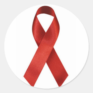 HIV/AIDS Red Ribbon Classic Round Sticker