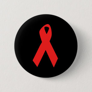 HIV AWARENESS / AIDS RIBBON 2 INCH ROUND BUTTON