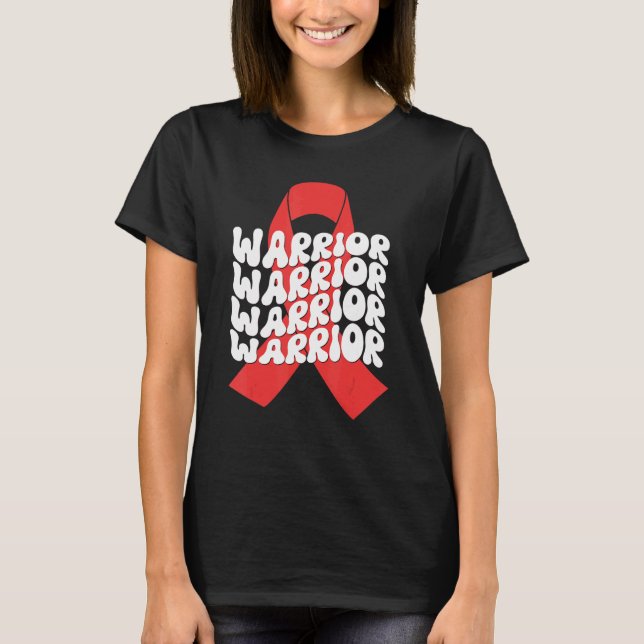 HIV Awareness Month Fighter Survivor Warrior Retro T-Shirt (Front)