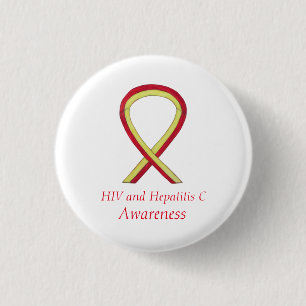 HIV - Hepatitis C Awareness Angel HCV Ribbon Pins