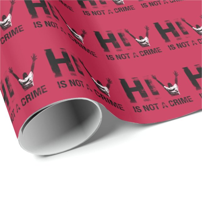HIV is Not a Crime - Grunge Red Art Wrapping Paper (Roll Corner)