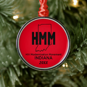HIV Modernization Movement Indiana Metal Ornament