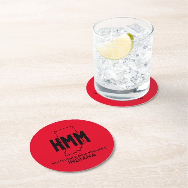 HIV Modernization Movement Indiana Round Paper Coaster (Insitu)