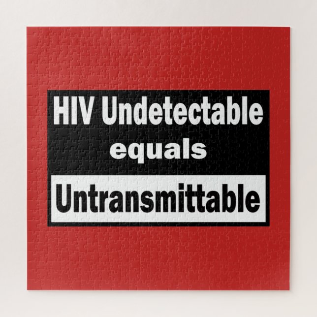 HIV Undetectable equals HIV Untransmittable Jigsaw Puzzle (Vertical)
