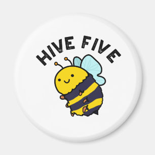 Hive Five Funny High Five Bee Pun Magnet